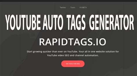 rapidtags io generator for website